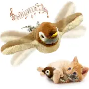 Sparrow Flapping Wings Chirping Interactive Cat Toy Bird Catnip Toys Electronic