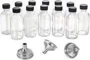 Glass Juice Bottles with Lids | 12X Ginger Shot Container Jars,2 oz/60 ml Portable Boston Sample Bottles for Oils, Potion, Wellness, Whiskey