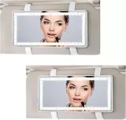 Feisate 2 Pack - Car Mirror Vanity with Lights, Rechargeable LED Mirror for Car