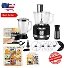 Versatile 16-Cup Food Processor with Dual Safety Lock & Glass Blender, Black