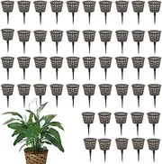 50pcs Fertilizer Mesh Baskets - Fertilizer Container, Plant Feeding Basket | Plant Fertilizer Holder Basket, Fertilizer Pot Insert Root Feeder Basket for Special Orchid Garden,1.18x1.18x1.69 inches