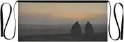 [Joitme] Mountain Top Sunset Gray Waiter Apron, Serving Aprons for Waitresses, Florist Apron, Mountain Top Sunset Gray