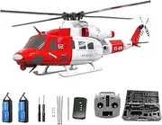 E2 UH-1Y RC Helicopter with GPS Lidar Positioning, 2.4G 6CH Dual Brushless Military Remote Control Helicopter Model, RC Aircraft Toy Gift -RTF,2 Batteries