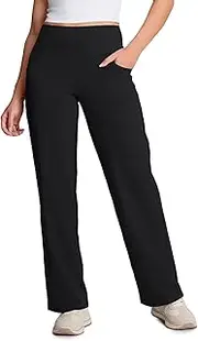 [Yogipace] Petite/Regular/Tall Women's High Rise Wide Leg Pants with Pockets Yoga Travel Lounge Trousers