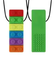 Brand New Sensory Chew Teether Necklace Chewellery Rainbow Green