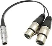 Atom~s Dual 3 Pin Female XLR to 10 Pin Straight Plug Breakout Audio Input Cable for Shog~n Monitor Recorder(Straight Plug Cable,60cm)