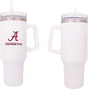 Desert Cactus University of Alabama Crimson Tide Large Insulated Stainless Steel with Handle Lid and Straw Reusable Double Walled Cup Hot and Cold Drinkware Laser Etched (40oz Rally Tumbler)