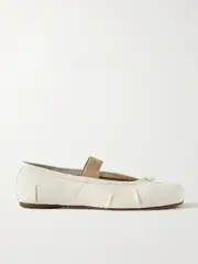 [Maison Margiela] Maison Margiela - Tabi Split-toe Leather Ballet Flats - Ivory - IT37 IT 37 Ivory