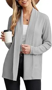 [GRECERELLE] Women's Cardigan 2023 Open Front Lightweight Sweaters Draped Lapel Long Sleeve Loose Cardigans Knit Outwear