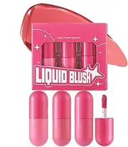 Makeup Liquid Blush | Cream Blush,Long-lasting Liquid Blusher Highlighter Rouge for High-pigment Color and Creates A Soft Finish