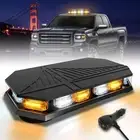 HLauto 406D Rooftop Emergency Strobe Lights Bar, 102 LED Amber White Mini Bea...