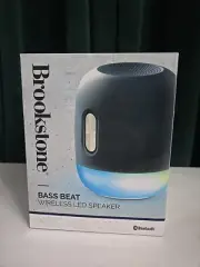 New Brookstone Bass Beat Wireless Led Speaker with lights