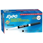 Expo Whiteboard Marker Dry Erase Fine Tip Black Box 12
