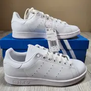 Adidas Stan Smith Triple White Sneakers Womens Sizes 6-11 New Q47225