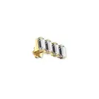 Baguette Cut Moissanite Studs 14K Yellow Gold Women's Cartilage Earlobe Piercing
