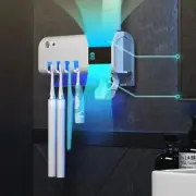 UV Light Sterilizer Toothbrush Holder Cleaner & Automatic Toothpaste Dispenser
