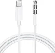 iSkey Aux Cord Compatible with iPhone, 3.5mm Aux Cable for Car Compatible with iPhone 8/7/11/XS/XR/X/iPad/iPod for Car/Home Stereo, Speaker, Headphone, Support All iOS Version - 3.3ft White