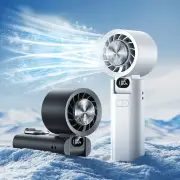 4000mAh Handheld Foldable Fan 100 Speed Ice-Cooling Turbo Cooling Fan USB High Wind Power Ice Compress Turbine High Spee