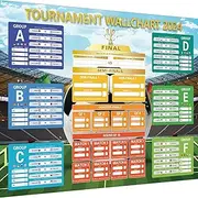 Drezesov EURO Football 2024 Wallchart for Euro Party Decorations - A2 Sizes European Cup Poster Planner - Includes 24 Teams Group Knockout Final Wall Calendar gifts for Family, Friends