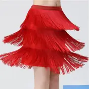 Women Girl Tassel Dance Skirt Ballroom Dancewear Tango Salsa Rumba Party Fashion