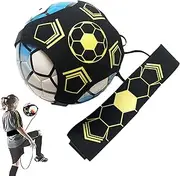 TRADERPLUS Soccer Trainer Football Kick Training Aids Hands-Free Adjustable Solo Practice Equipment with Adjustable Belt Elastic Rope Fits Ball 3, 4,and 5