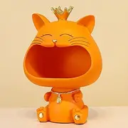 GETBSTOOP Fortune Cat Key Storage Ornaments Resin Creative Lucky Cat Statue Exquisite Cartoon Fortune Cat Storage Ornament Home Desktop Decoration