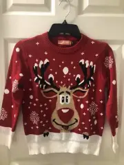 Camii Mia Girls Xmas Pullover Crewneck Christmas Sweater Reindeer Sz M NEW