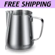 Classic Stainless Steel Frothing Jug and Latte Pen for Elegant Coffee Creations