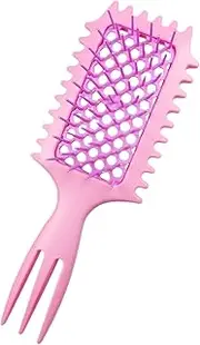 Generic Curl Hair Brush | Curly & Straight Hair Brush for Combing & Shaping Curls, Portable Curl Defining Brush - Pink