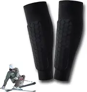 Football Shin Pads for Kids, Teens, Adults, Calf Compression Sleeve with Honeycomb Pads, Lightweight Calf Protection Gear for Football