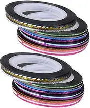 Gogogmee Nail Art Decoration Stickers 30 Rolls Decorative Tape Striping Tape Line Nail Art Striping Tape Manicure Striping Tape Manicure Accessories with Adhesive Sticker Nail Manicure Set