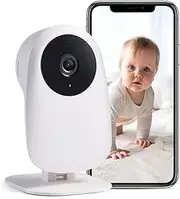 nooie Baby Monitor WiFi Smartphone, Baby Monitor with Camera and Audio 2.4GHz, Motion and Sound Detection, 1080P HD Night Vision, Two-Way Audio, SD or Cloud Storage, Compatible with Alexa and Google
