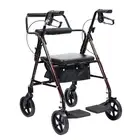 Dynarex Dynago Duo Transport 4 Wheel Rollator - Stand-Up Rolling Walker and Seat