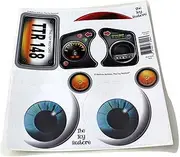 The Toy Restore Replacement Stickers Spare Decals Kit Fits Little Tikes Newer Custom Cozy Coupe Ride-on Car (has Eyes for Headlights) Blue Eyes