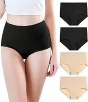 [wirarpa] Women's Ultra Soft High Waist Briefs Modal Underwear Panties High Rise Knickers Multipack