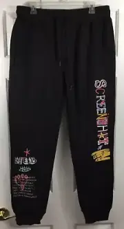 SCREENSHOT Sweatpants Mens Large Hip Hop Embroidered Black Athletic Jogger $69
