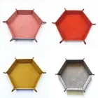 Soft Hexagon Dice Tray Velvet PU Leather Board Games Dungeon Flux Crafts new CR
