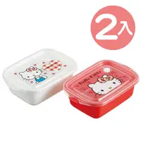 在飛比找Yahoo奇摩購物中心優惠-小禮堂 Hello Kitty 日製 透明保鮮盒組 方形 便