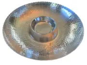 Hammered Metal Chip & Dip Serving Bowl