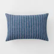 Sheridan Sano Linen Breakfast Cushion in Dark Denim Size: 30cm x 50cm Material: Polyester/Linen @Sheridan Rewards