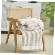 Amélie Home Chenille Waffle Throw Blanket for Couch, Reversible Pineapple
