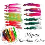 20pcs PVC Soft Squid Octopus Skirts Jigging Lures Assist Mixed Color
