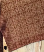 New Primitive Saratoga RED COVERLET TABLE SQUARE Tablecloth Topper 34"