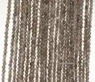 3MM SMOKY QUARTZ GEMSTONE GRD AA LIGHT BROWN FACETED ROUND LOOSE BEADS 15.5inch