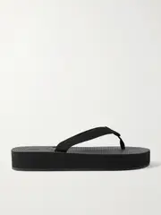 [The Row] The Row - Dune Cotton-blend Grosgrain Platform Flip Flops - Black - IT39 IT 39 Black