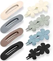 8Pcs Flat Hair Clip Lay Down Flower Hair Claw Clip,Lay Down Hair Claw Clip Flat Hair Clip,Flat Claw Clips Flower Hair Clips,French Flat Hair Clip Lay Flat Claw Clip Flower Flat Hair Clip for Girls
