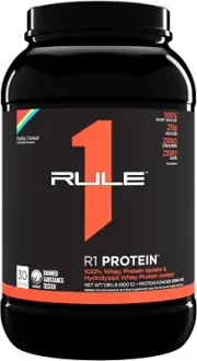 R1 100% Whey Protein Isolate and Hydrolysate Protein Powder 1.98 Lb, Fruity Cere