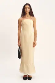 ESSIE STRAPLESS DRESS - DUSTY CITRON