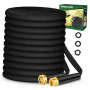 Garden Hose 50ft, Non-Expanding, Lightweight, Leak-Proof Metal 50FT Black