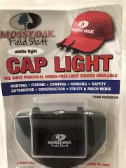 MOSSY OAK NEW FIELD STAFF WHITE LIGHT , 3 LED Cap Brim Clip Headlamp Flashlight.